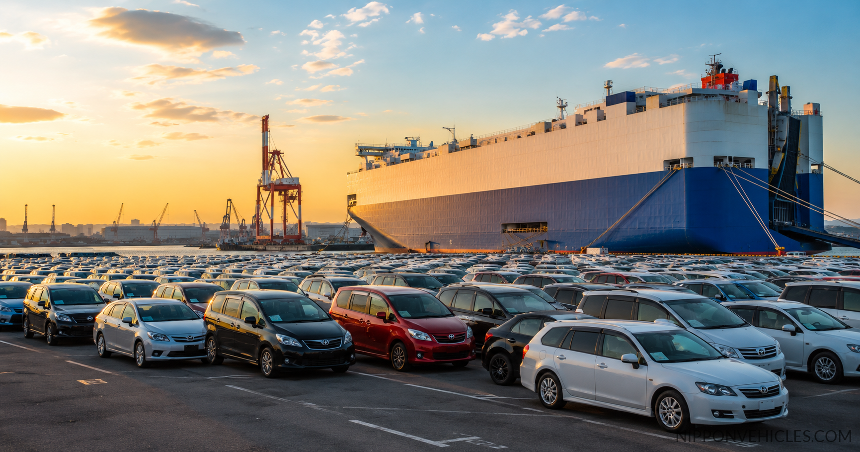 Japanese used cars ready for export from Japan