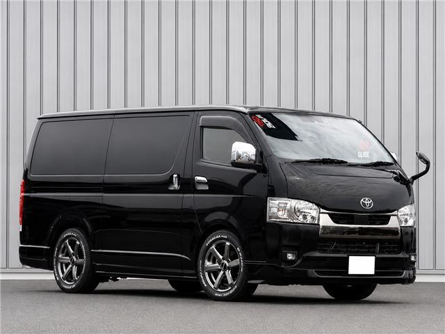 Toyota Hiace Van Super GL Dark Prime II 11-inch Navigation System – Front Lowering Kit – Bed Kit – Power Sliding Doors on Both Sides