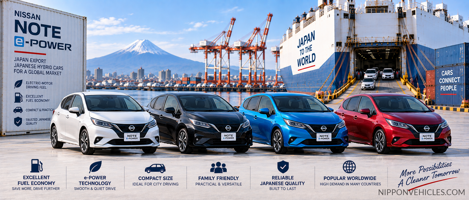 Nissan Note e-POWER from Japan buying guide for Japanese hybrid car export buyers