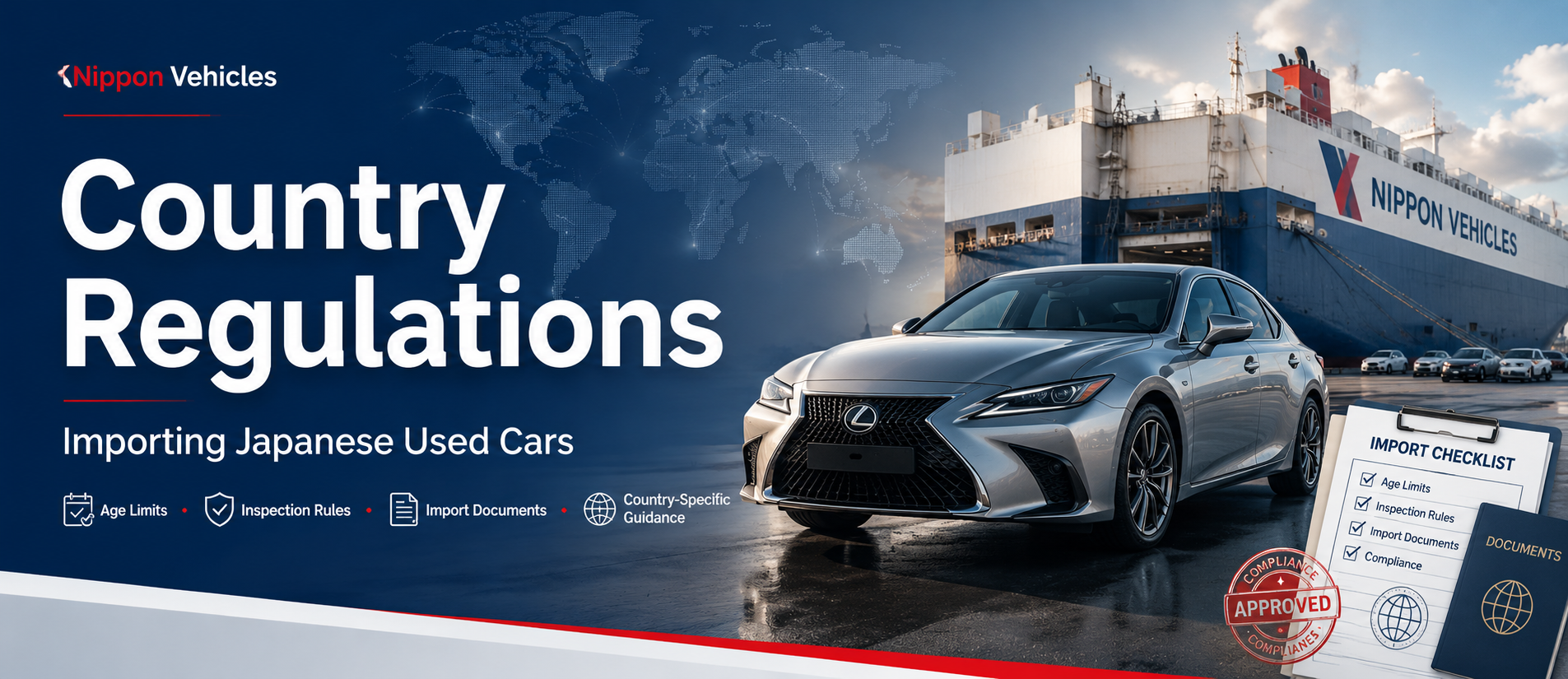 country regulations for importing Japanese used cars